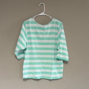 Blair Aqua and White Striped Shirt
